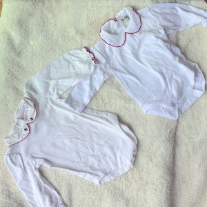 White Collared Bodysuits with Peter Pan Collar 12mo